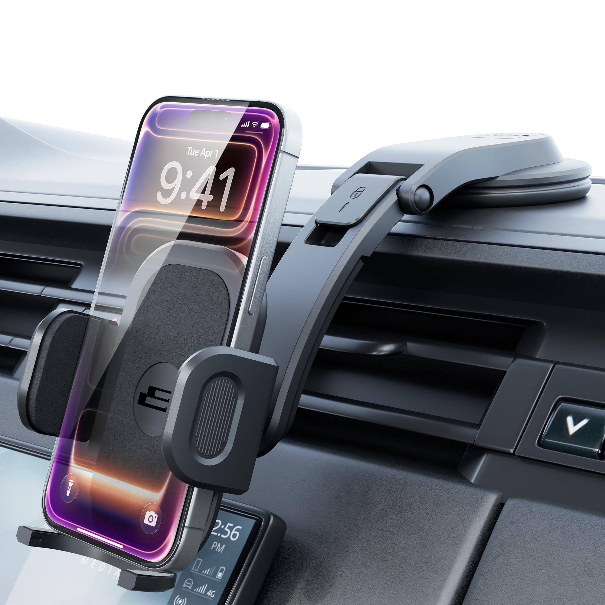 Bracketron TripGrip Low-Profile Dashboard Car Phone Holder Mount, One-Click Expandable Phone Holders for Your Car for All Smartphones