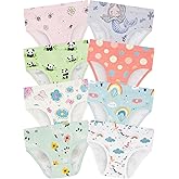 BliBliTaTa Girls' Underwear,Soft Cotton Tagless Panties for Toddlers' & Little Kids' Comfort,Breathable Briefs,8-Pack