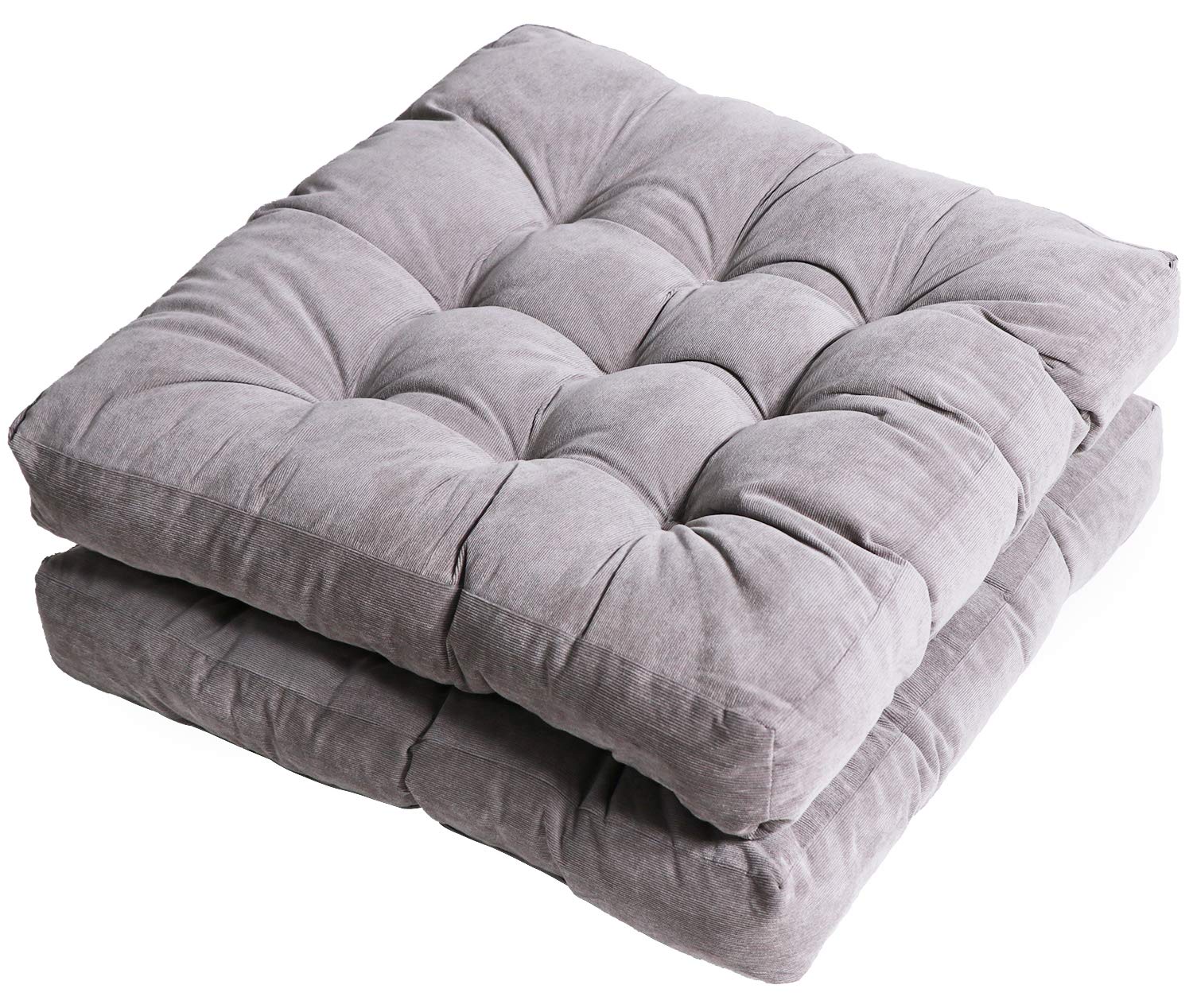 Photo 1 of Tiita Outdoor Chair Cushions 22" x 22" Square Seat Pillows Set of 2 Throw Floor Pads for Patio Garden Furniture Chairs Office Livinh Room, Grey