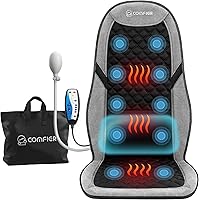 COMFIER Massage Cushion with Heat,Massage Chair Pad with Vibration,Massage Seat Cushion with Adjustable Lumbar Support,Chair 