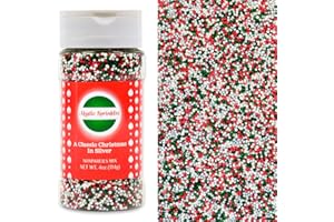 Mystic Sprinkles Christmas Holiday Nonpareil Sprinkle Mixes (A Classic Christmas In Silver 4oz)
