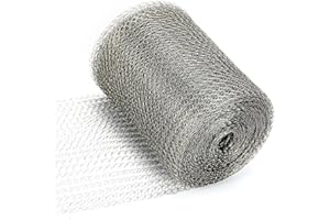 AHUA WALSONG Wire Mesh for Mice Control 5in X 50Ft Stainless Steel Wire Mesh Roll, Barrier, Flexible Elastic Mesh Fabric for Rodent, Bat, Snail Hole Filling, Gardening, and DIY Sealing of Water Outlets.