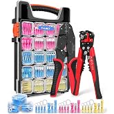 Kuject Crimping Tool Kit with 340 PCS Heat Shrink Connectors | AWG 22-10, Portable All-in-One Case, Ratchet Crimper, Self-Adjusting Wire Stripper , Butt, Ring, Female &amp; Male Connectors