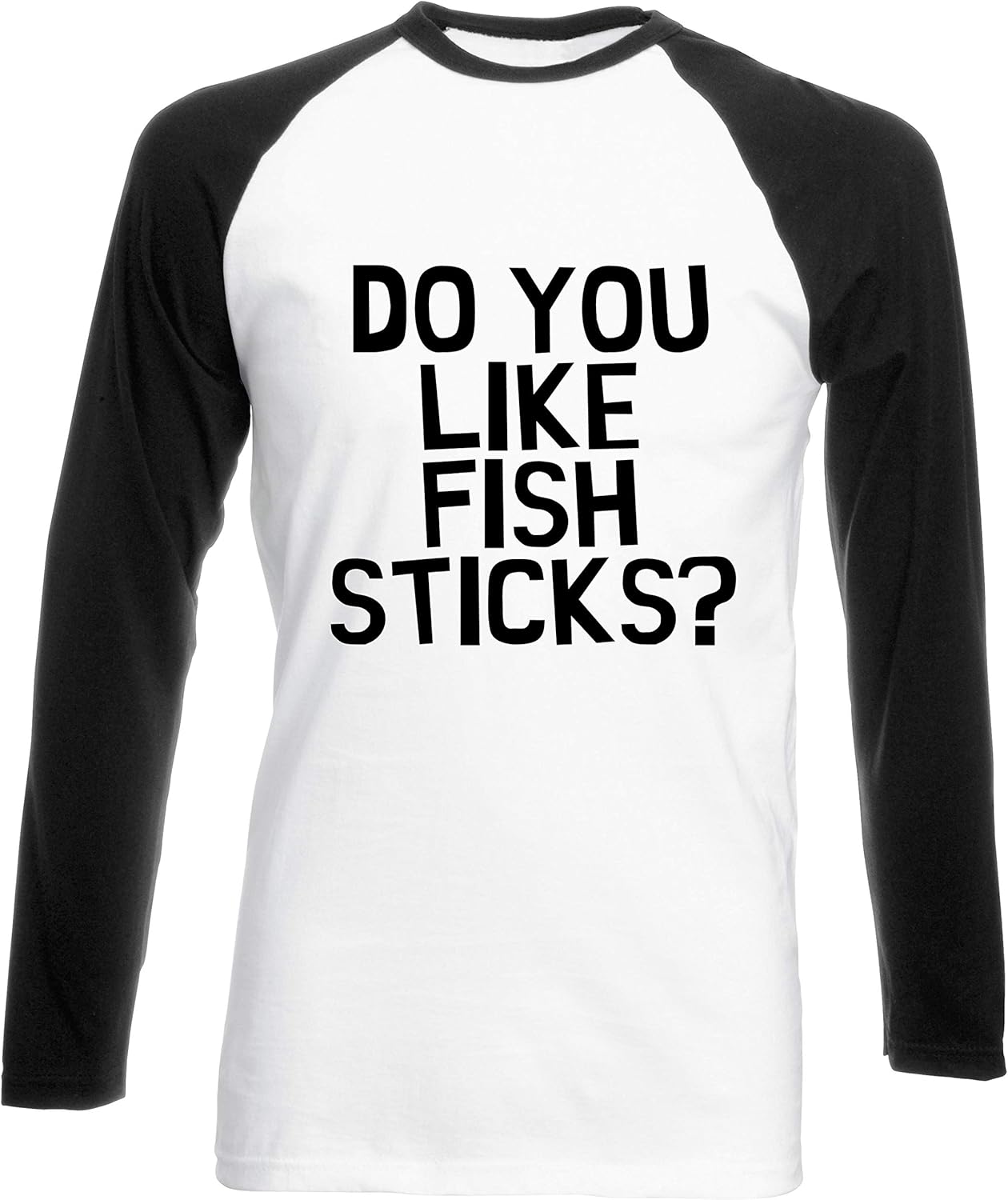 Hippowarehouse Do You Like Fish Sticks? Unisex Long Sleeve Baseball Two