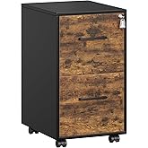 SONGMICS File Cabinet, Office Filing Cabinet with Lock, Pre-Assembled Except Wheels and Handles, for A4, Legal, Letter Sized 