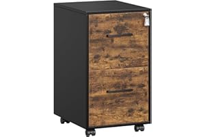 SONGMICS File Cabinet, Office Filing Cabinet with Lock, Pre-Assembled Except Wheels and Handles, for A4, Legal, Letter Sized 