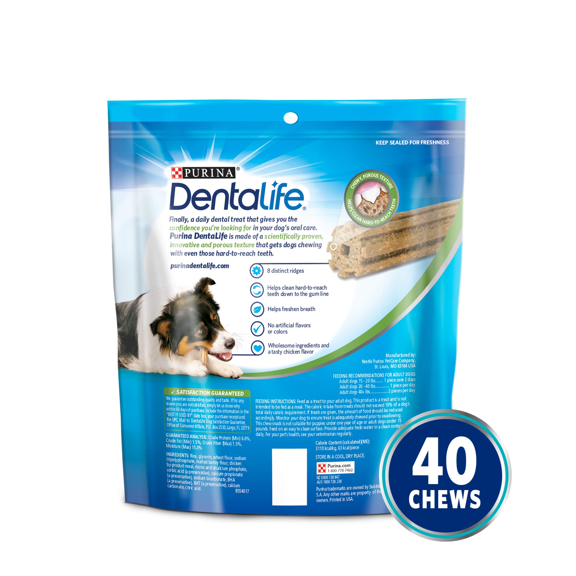 Purina DentaLife Daily Oral Care Small/Medium Dog Treats 40 ct. Pouch