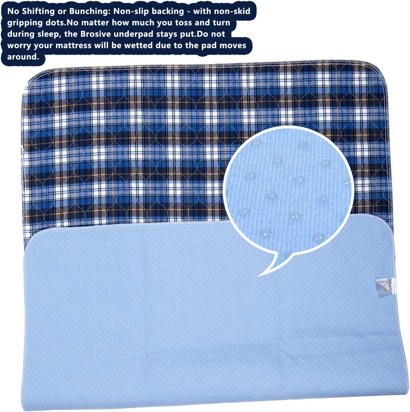 Non-Slip Bed Pads for Incontinence Washable (36" x 52"|2 Pack),Waterproof Bed Pads,Adult Washable Incontinence Bed Pads for Adults,Dog,Kids: Health & Personal Care