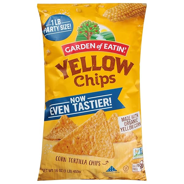GARDEN OF EATIN’ CORN TORTILLA CHIPS, YELLOW CHIPS,...