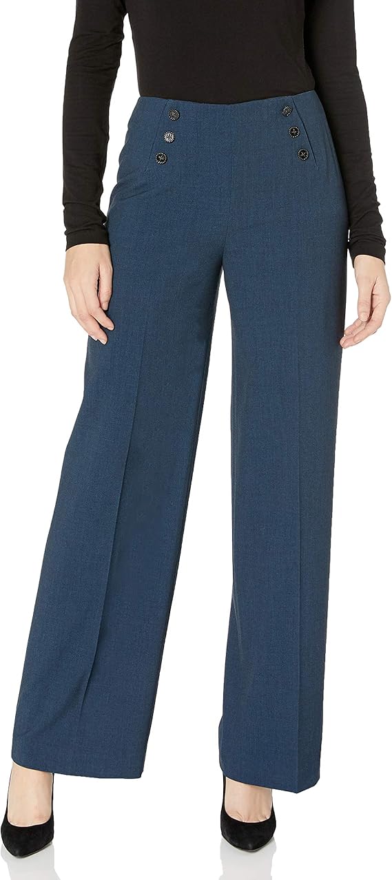Anne Klein Women's Wide Leg High Waisted Sailor Pant at Amazon Women’s
