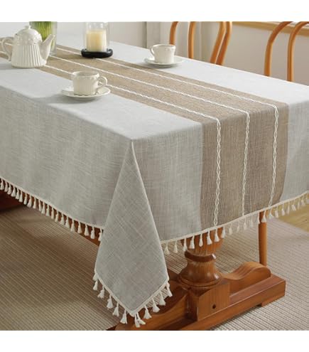 Violet Linen Tovaglia Rettangolare 60x84 Pollici (152x213cm), Motivo Legacy Cobblestone, Poliestere, Bianco
