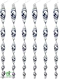 Bird Repellent Reflective Scare Rods by Homescape Creations - Ornamental Spiral Deterrent Device With 6 Bonus Hanging Hooks - (15 inch) (6 Pack)