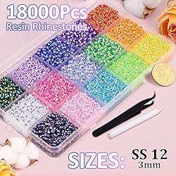 18000Pcs Resin Jelly Rhinestones with Tweezers for