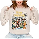 Merry Christmas Sweatshirt, M.ckey and Friends Christmas Caroling Sweater, Cute Holiday Cartoon Sweatshirt, D.sney-Inspired Christmas Sweatshirt for Family, Festive Holiday Scene Sweater