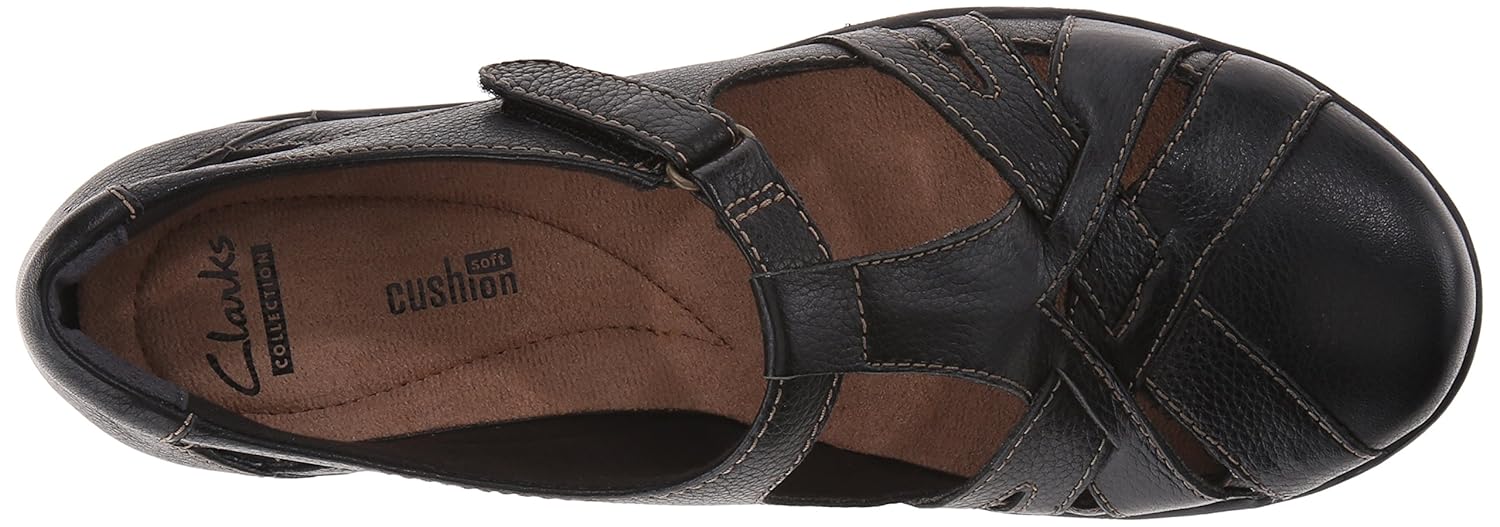 clarks women's evianna doyle fisherman sandal black 6 b(m) us