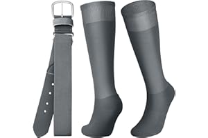 Zhanmai Baseball Belt and Socks Combo Adjustable Softball Socks and Elastic Waist Belt for Youth Boys Girls, Adult