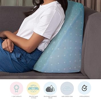 The White Willow Orthopaedic Bed Wedge Acid Reflux Medical Grade Foam Support Firm Pillow for Sleeping,Leg Elevator,Back & Neck Pain Relief, Pregnancy Maternity, Anti Snoring, Post Surgery- Blue