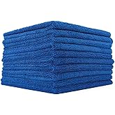 The Rag Company Edgeless 365 Detailing Towel, Royal Blue, 16x16in, 10-Pack | Paint-Safe &amp; Scratch-Free, 70/30 Blend Korean Microfiber, 365 GSM, Edgeless and Tagless