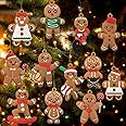 12-Pack Plastic Gingerbread Man Christmas Tree Ornaments - 3 Inch Holiday Decorations