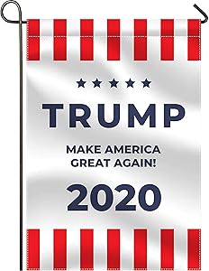 Mogarden Trump 2020 Garden Flag, Double Sided, 12 x 18 Inches, Make America Great Again, Thick Weatherproof Yard Flag