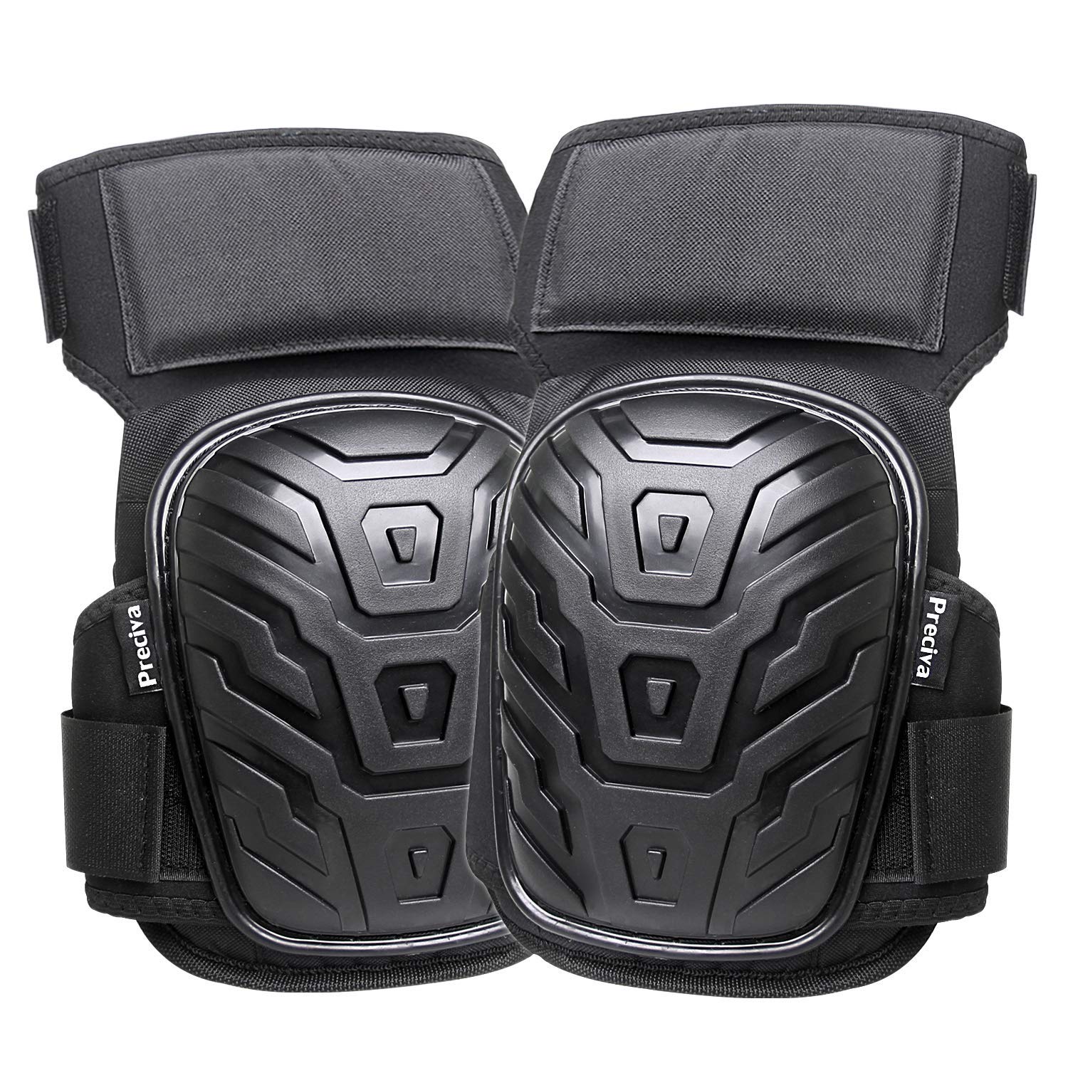 Preciva Professional Knee Pads for Work, Heavy Duty Gel Cushion and Foam Padding KneePads with Anti-Slip Straps and Easy-Fix Clips for Men, Women, Gardening, Flooring