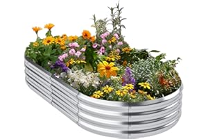 Jebosam Raised Garden Bed 6x3x1ft,Galvanized Raised Garden Bed Outdoor for Vegetables Flowers,Large Garden Raised Beds,Metal Planter Box for Fruits Herbs，Planter Raised Beds for Gardening
