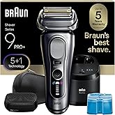 Braun Series 9 PRO+ Electric Shaver, Wet & Dry Razor, Pro SensoAdapt, 6in1 SmartCare Center, 9697CC, Silver