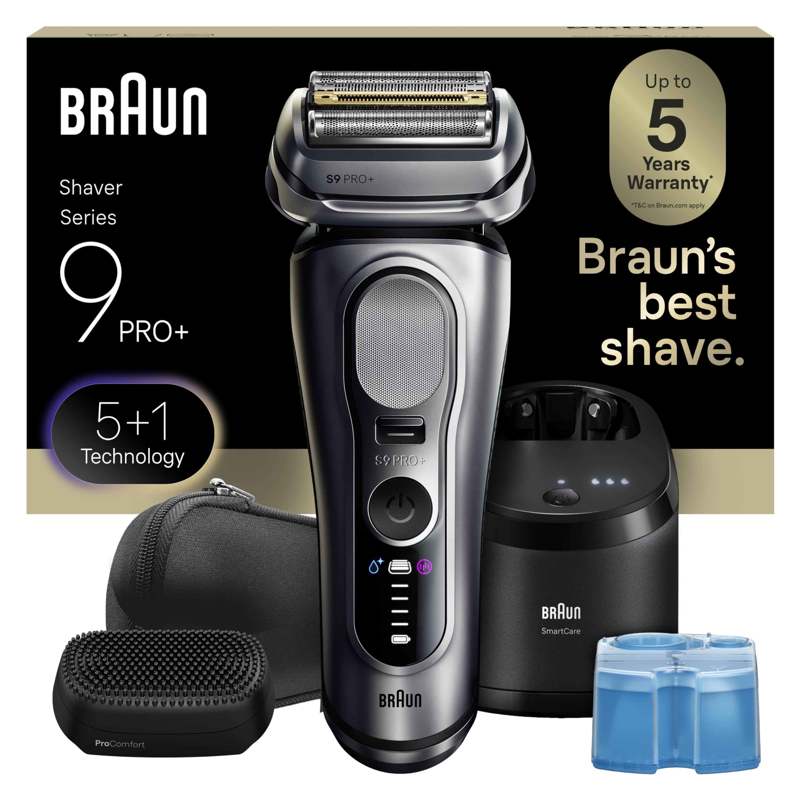 Photo 1 of Braun Series 9 PRO+ Electric Shaver, Wet & Dry Razor, Pro SensoAdapt, 6in1 SmartCare Center, 9697CC, Silver