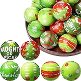 Kasyat 24 Pcs Christmas Stress Ball Bulk 2.5 Inch Christmas Green Foam PU Stress Relief Balls Relief Squeeze Xmas Balls Toys for Party Favors Stocking Stuffers Gifts Goodie Bag Fillers