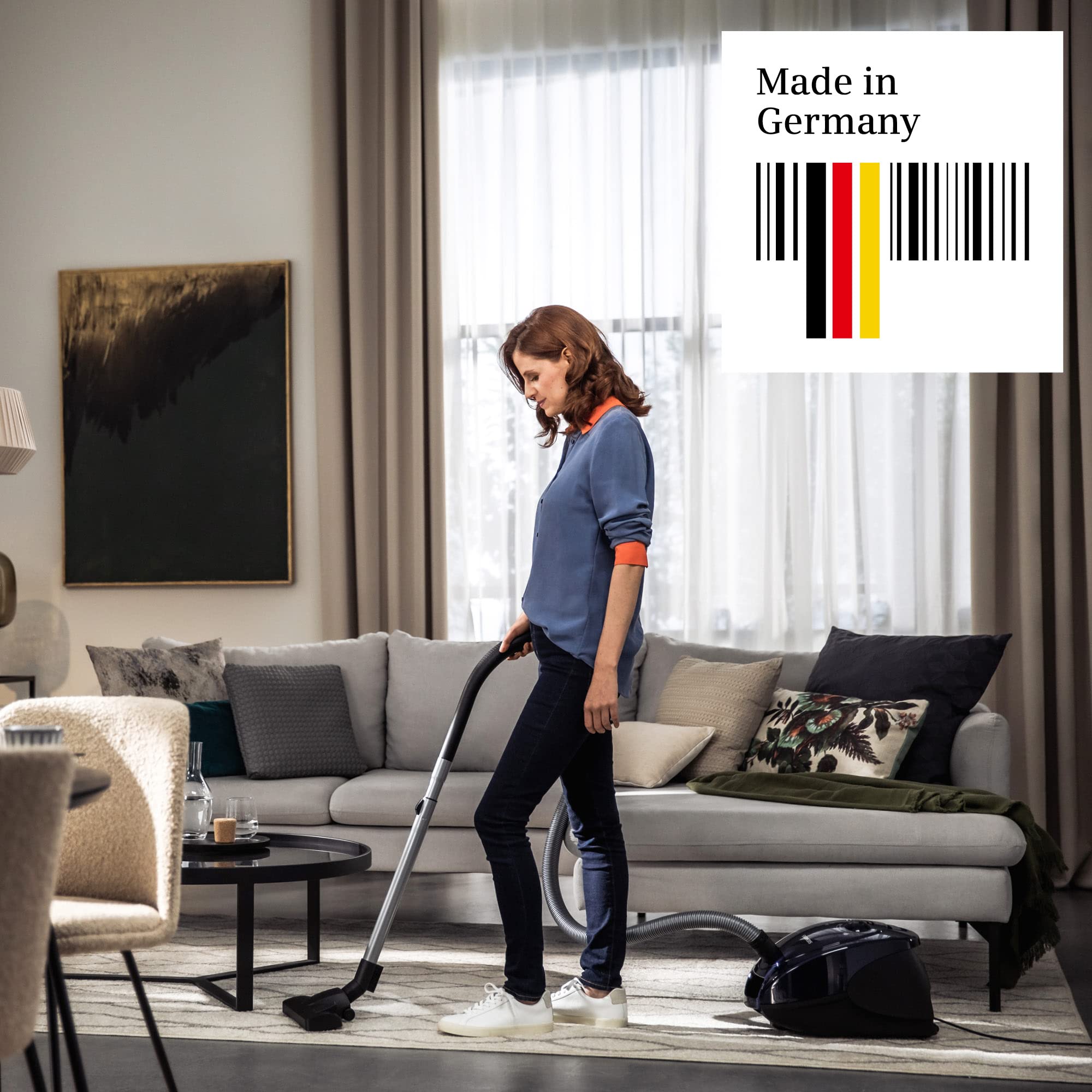 Siemens Staubsauger mit Beutel synchropower VS06B1110, Bodenstaubsauger, Hygiene-Filter, Bodendüse für Hartboden und Teppich, Starke Saugleistung, langes Kabel, Fugendüse, 700 W, blau 2