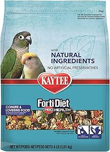 Kaytee Forti-Diet Pro Health with Natural Colors Conure and Lovebird Food, 4 lbs.