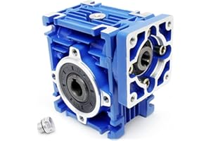 CNCTOPBAOS NMRV030 Worm Gear Reducer Speed Ratio 30:1, 60mm Flange, 14mm Output Shaft, RV30 NMRV30 Square Worm Gearbox Speed Reducer for Nema23 Stepper Motor