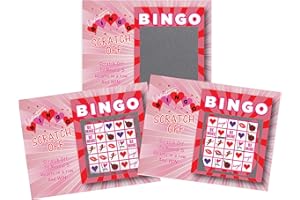 My Scratch Offs - Valentine's Day Scratch Off Bingo Game Cards for Adults, Raffle Tickets, Party Favors, Classroom Rewards, Family Games & Celebrations 26-Pack