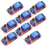 DaFuRui 8Pack 1 Channel 5V Relay Module High/Low Level Trigger Relay Board | Optocoupler isolation for stable signal.Switchable high/low level trigger via jumper.Fault-tolerant circuit,indicator lights