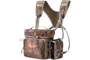NEW VIEW Binocular Harness Chest Pack with Detachable Rangefinder Pouch,Adjustable Bino Harness&Rain Cover-Ideal for Hunting