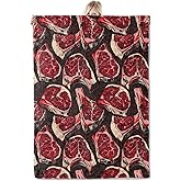 Retro Meat Pattern Throw Blankets 50x60 Inches, Ultra Soft Cozy Warm Fuzzy Gifts for Beef Lovers, Vintage Steak Cut Illustration Polyester Blanket for Travel Camping Car Living Room Decor