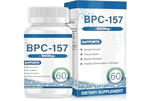 BPC 157 Peptide Capsules 1000 mcg, supports muscle growth, tissue repair, strength, non-GMO, gluten-free, 60 capsules(1PC)
