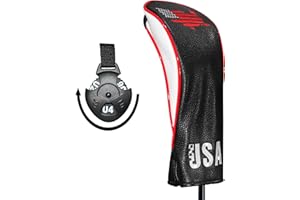 FRIMON Golf Club Head Covers,4pcs or 1pc USA Golf Head Covers for Woods and Driver Fairway Hybrid - PU Leather Mallet Blade Putter for Men Women Golf Enthusiast