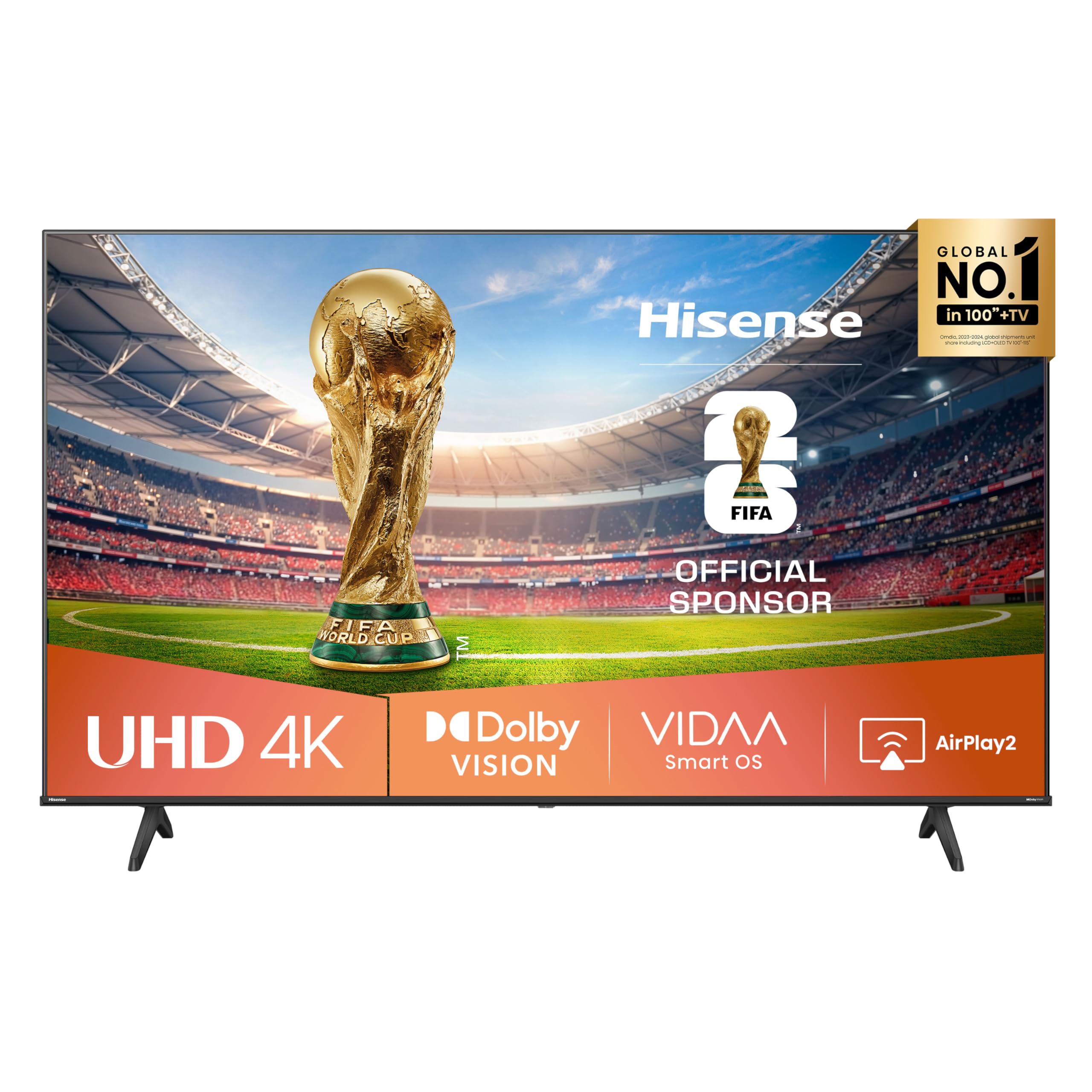 Hisense Smart TV 43" 4K Ultra HD 2025 43A6Q, Smart TV VIDAA U8, Dolby Vision, HDR 10, Game Mode Plus, Alexa Built-in, VIDAA Voice, Tuner DVB-T2/S2 HEVC 10, lativù 4K, 43'', 2025 LED