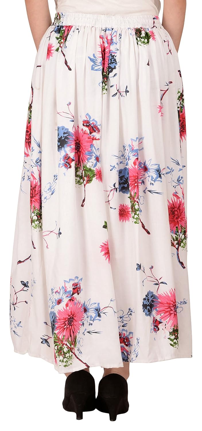 cotton breeze women's viscose skirt (white_free size)