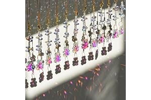 H&D HYALINE & DORA Mini 12Pcs Christmas Crystal Suncatchers Colorful Glass Bear Prism Christmas Tree Decoration Hanging Crystal Sun Catcher Ornament for Xmas Tree Themed Party Home Decor