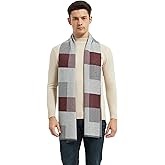 Glen Mila Mens Classic Winter Scarf Cashmere Winter Scarves Long Plain Fashion Formal Soft Scarf for Men