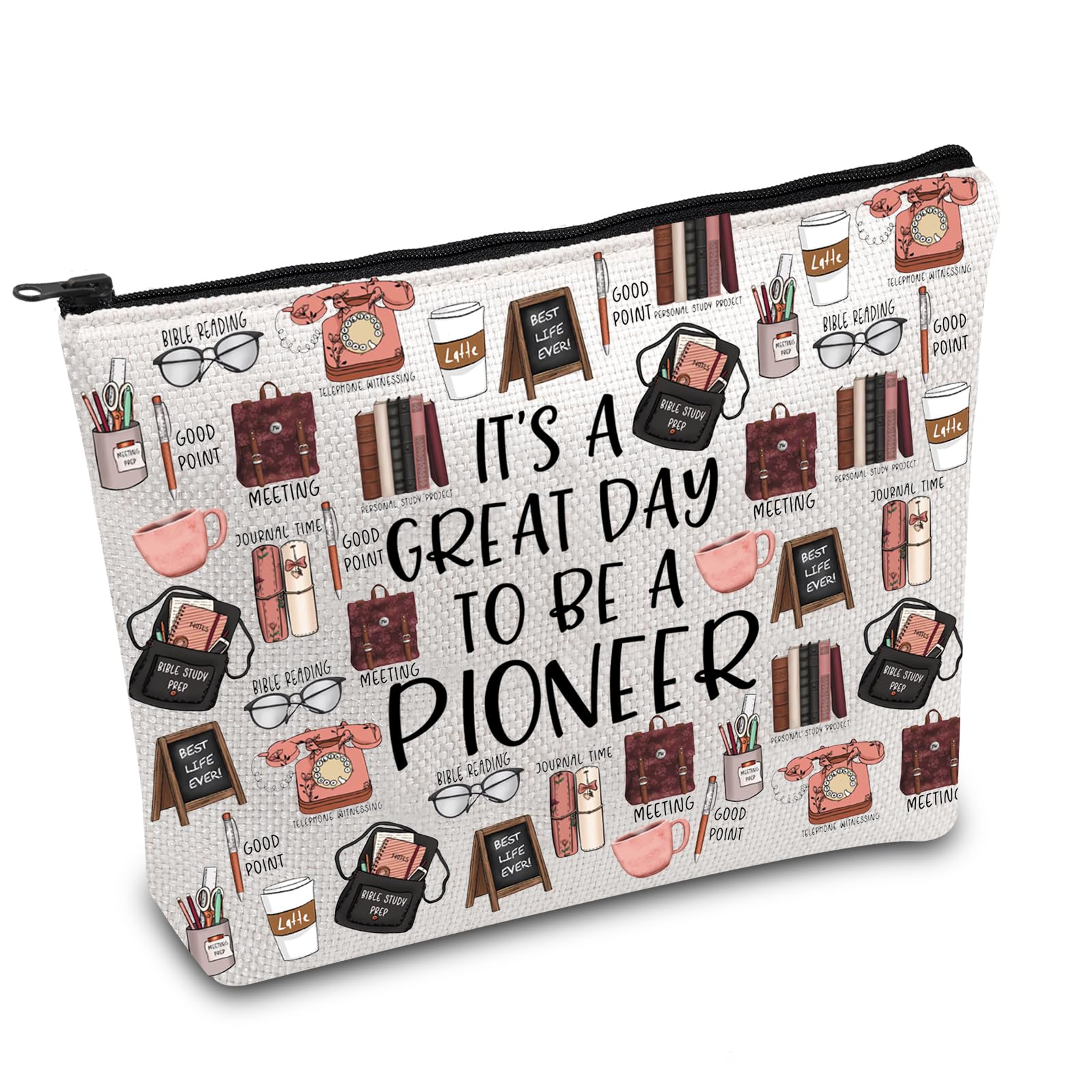 JW Pioneer School Makeup Bag JW Gift JW Pioneer School Zipper Pouch Pioneer Students Gift Best Life Ever Gift (Pioneer UK)
