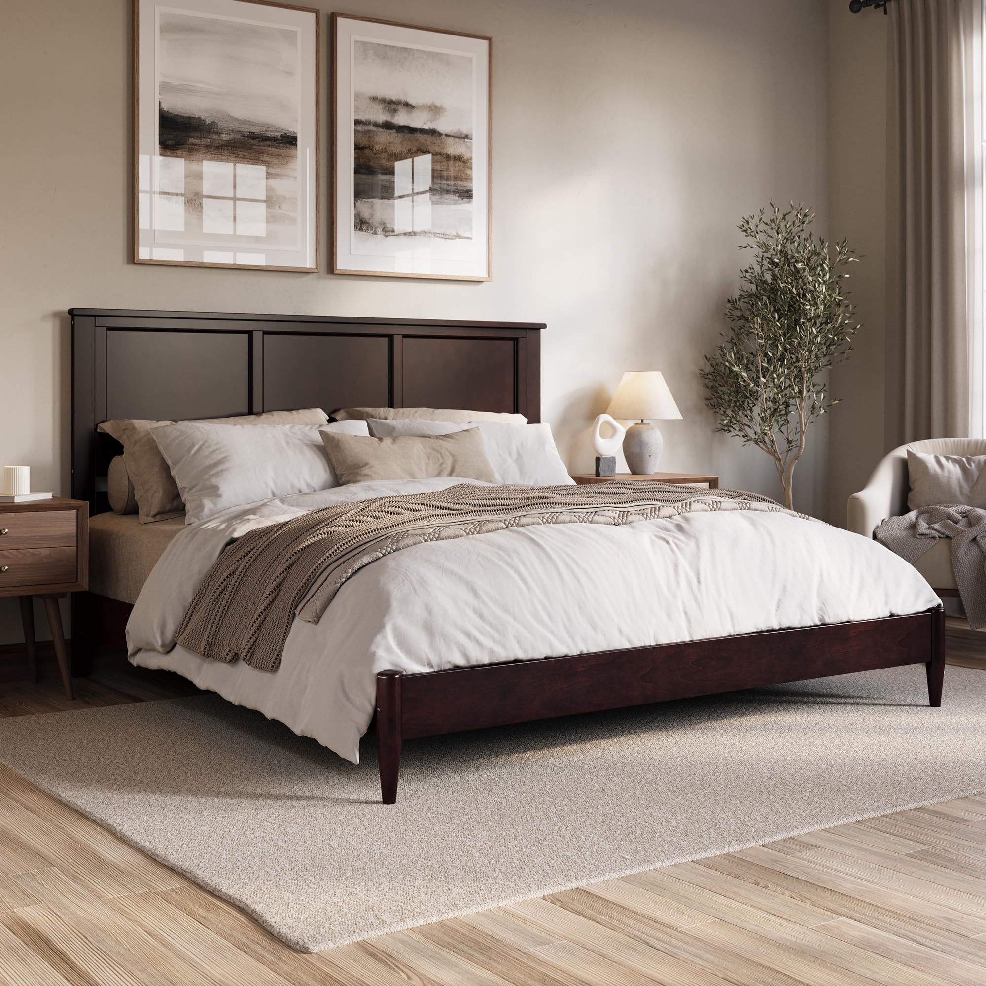 Photo 1 of (headboard only) Charlotte King Solid Wood Low Profile Platform headboard 