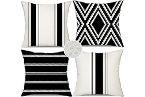 DFXSZ Outdoor Pillow Covers 18x18 Inch Set of 4 Waterproof Modern Geometry Throw Pillows Outdoor Summer Waterproof Decor for Patio Funiture Garden Polyester Cushion Covers 013A