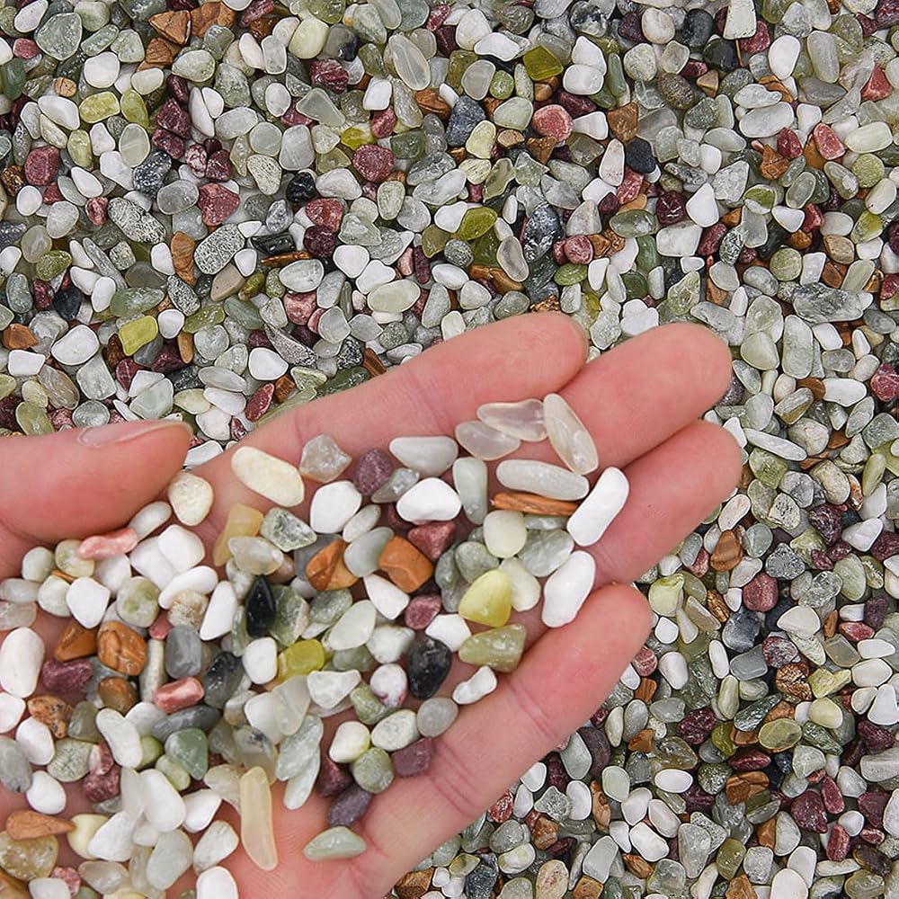 Hisredsun 2.1 lb Decorative Stones 6-9mm Mixed Jade Pebbles