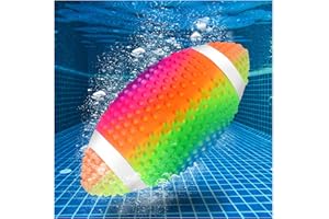 KXCOFTXI Water Football for Pool, 9.5 Inch Summer Pool Football with Rainbow Color for Pool Games, Beach Games, Diving Games, Soft Beach Football with Great Grip for Kids and Adults