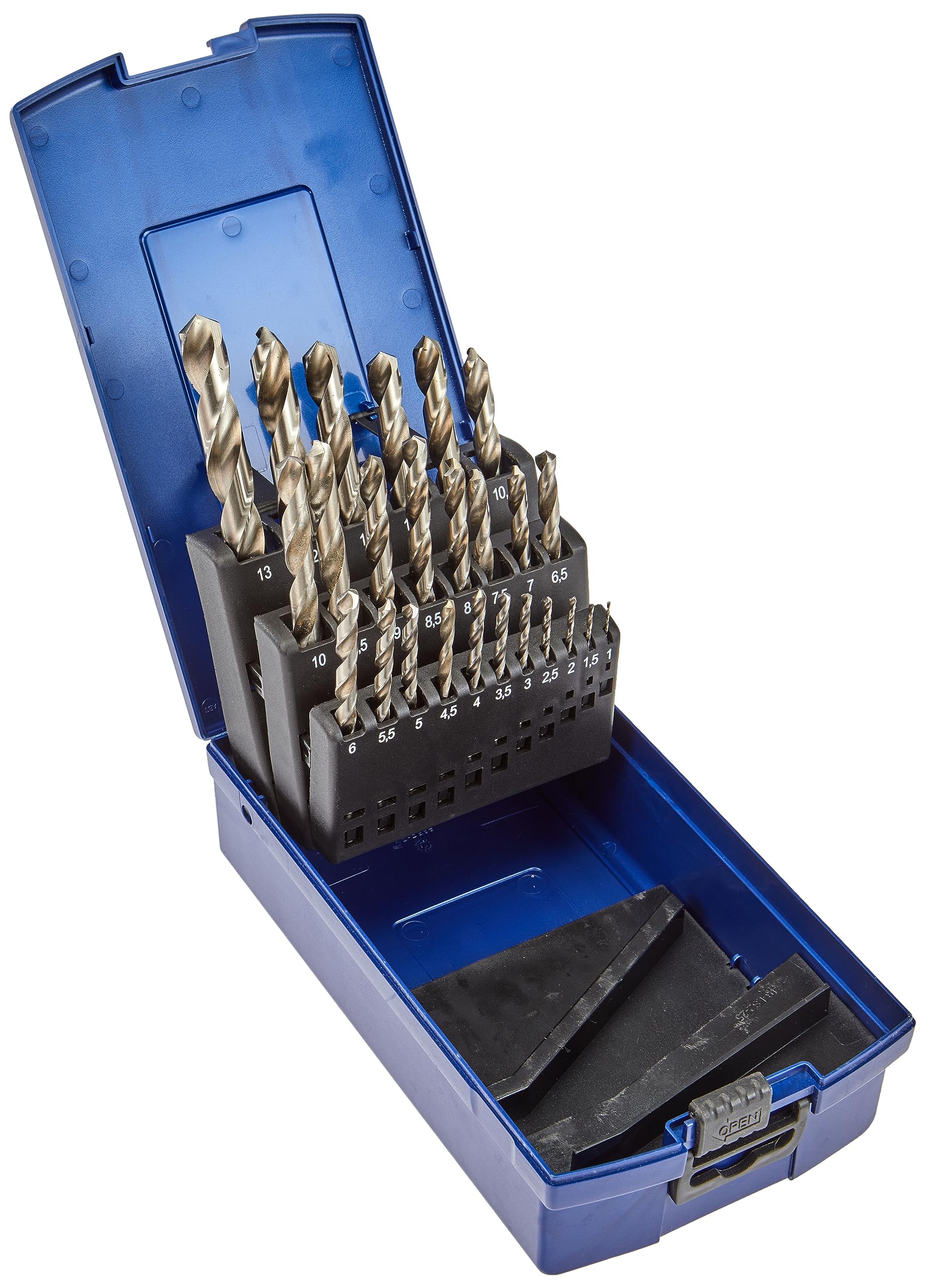 Bohrcraft Spiral Drill Bit Set HSS-G in ABS Box KG13 25-Piece Diameter 1 – 13 x 0.5 mm Pack of 25, 11201330025