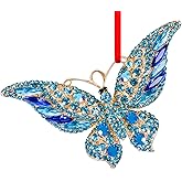 FaCraft Butterfly Christmas Ornaments 2025 - Blue Butterfly Ornaments for Christmas Tree Decorations Metal Butterflies Hanging Ornament Gifts for Sisters Girls Mom Grandma Women Friends Bestie