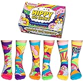 United Oddsocks Hippy Go Lucky Box of 6 Odd Socks for Ladies US 6½-10½